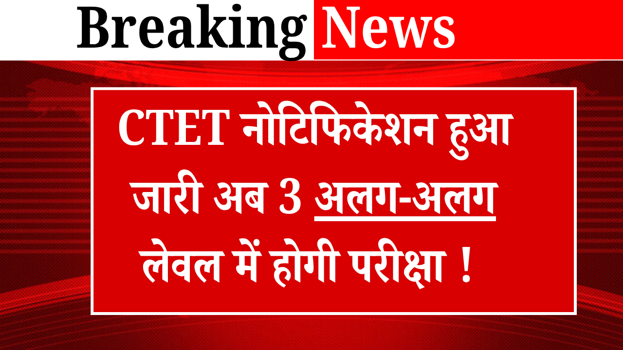 CTET Exam 2025 Notification Out : CTET नोटिफिकेशन हुआ जारी